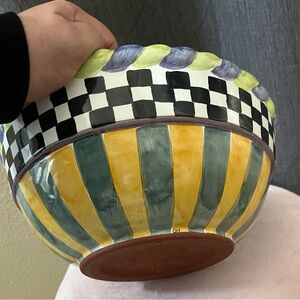 McKenzie Childs Vintage Picadilly 9” Ceramic Mixing Bowl